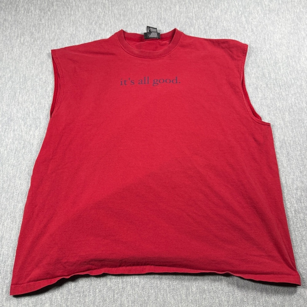 No Boundaries‎ Tank Top Mens L Red Its All Good Cotton Sleeveless Muscle Shirt